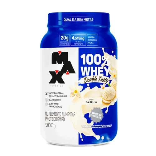 100% Whey Double Tasty (900g) Max Titanium - Imagem 3