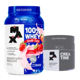 100% Whey Double Tasty (900g) + Creatina (300g) Max Titanium