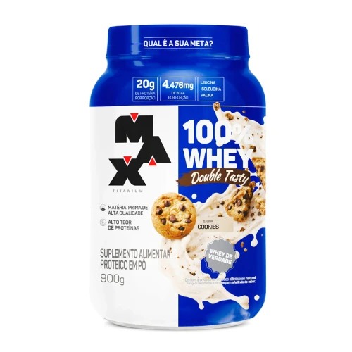 100% Whey Double Tasty (900g) Max Titanium - Imagem 4